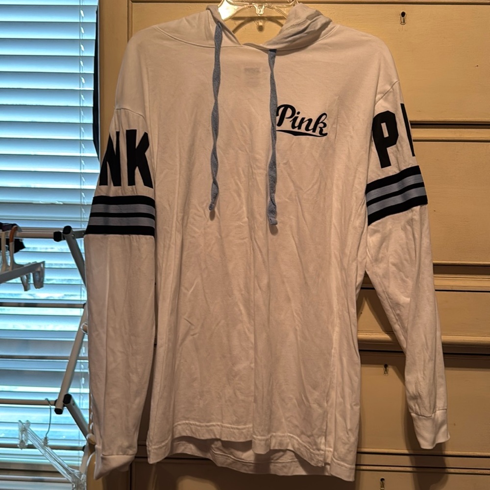 Pink long sleeve hooded tee